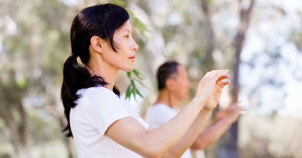 Tai Chi: holding the ball position