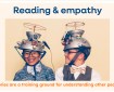 Reading and Empathy: Photo of kids wearing emapthy Gizmo made of a kitchen colander and antennae