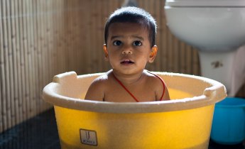 Child in a bathtub